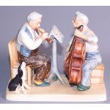 A Goebel's figure group after Norman Rockwell, two musicians, 5" high