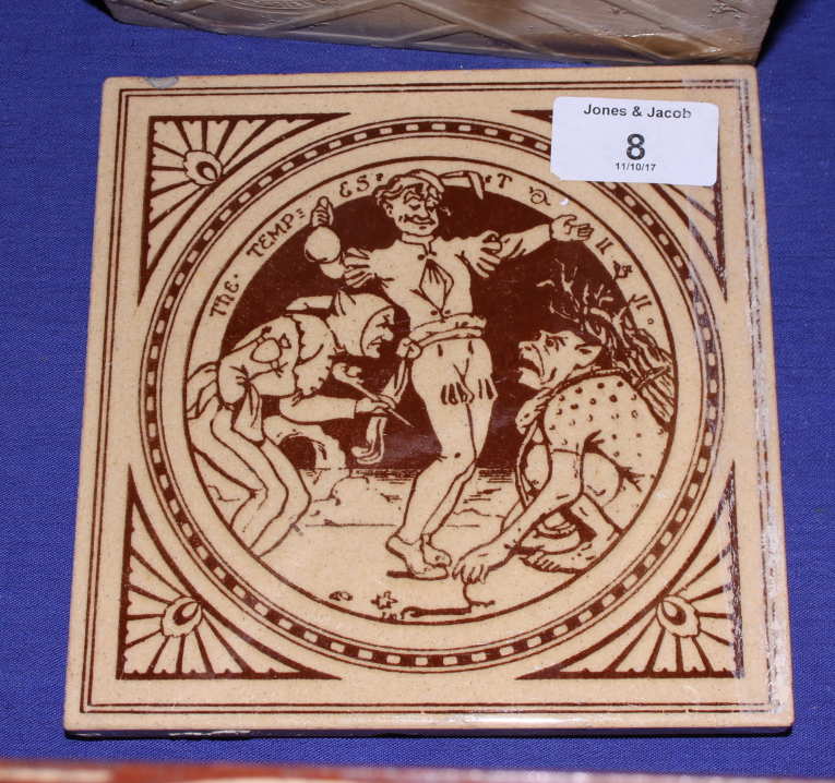 A set of seven Minton scenes from Shakespeare tiles - Image 7 of 9