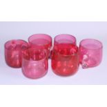 A set of six 19th century ruby glass custards