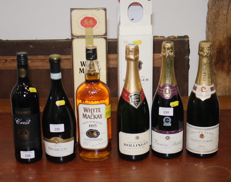 A bottle of Bollinger, two other bottles of champagne, a Whyte & Mackay whisky and seven bottles - Image 4 of 4