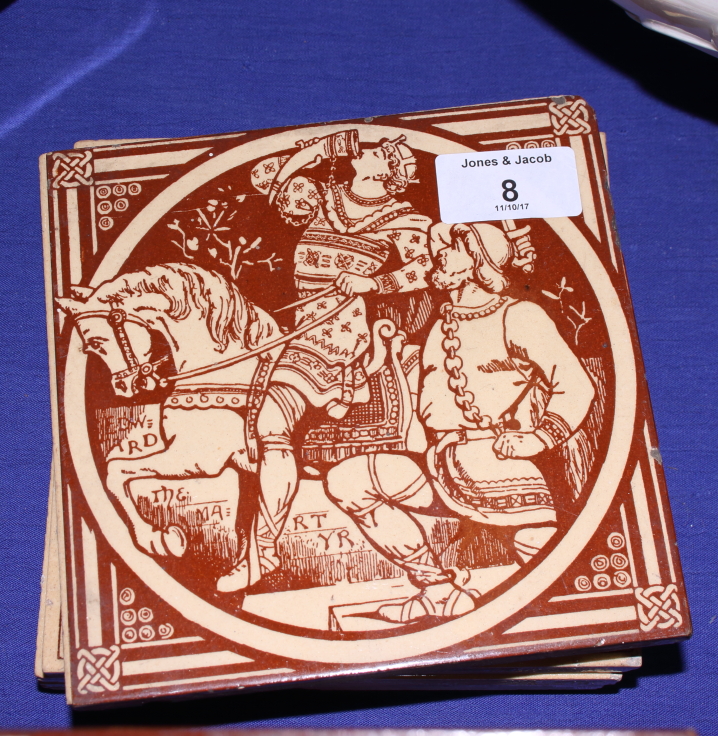 A set of seven Minton scenes from Shakespeare tiles - Image 3 of 9