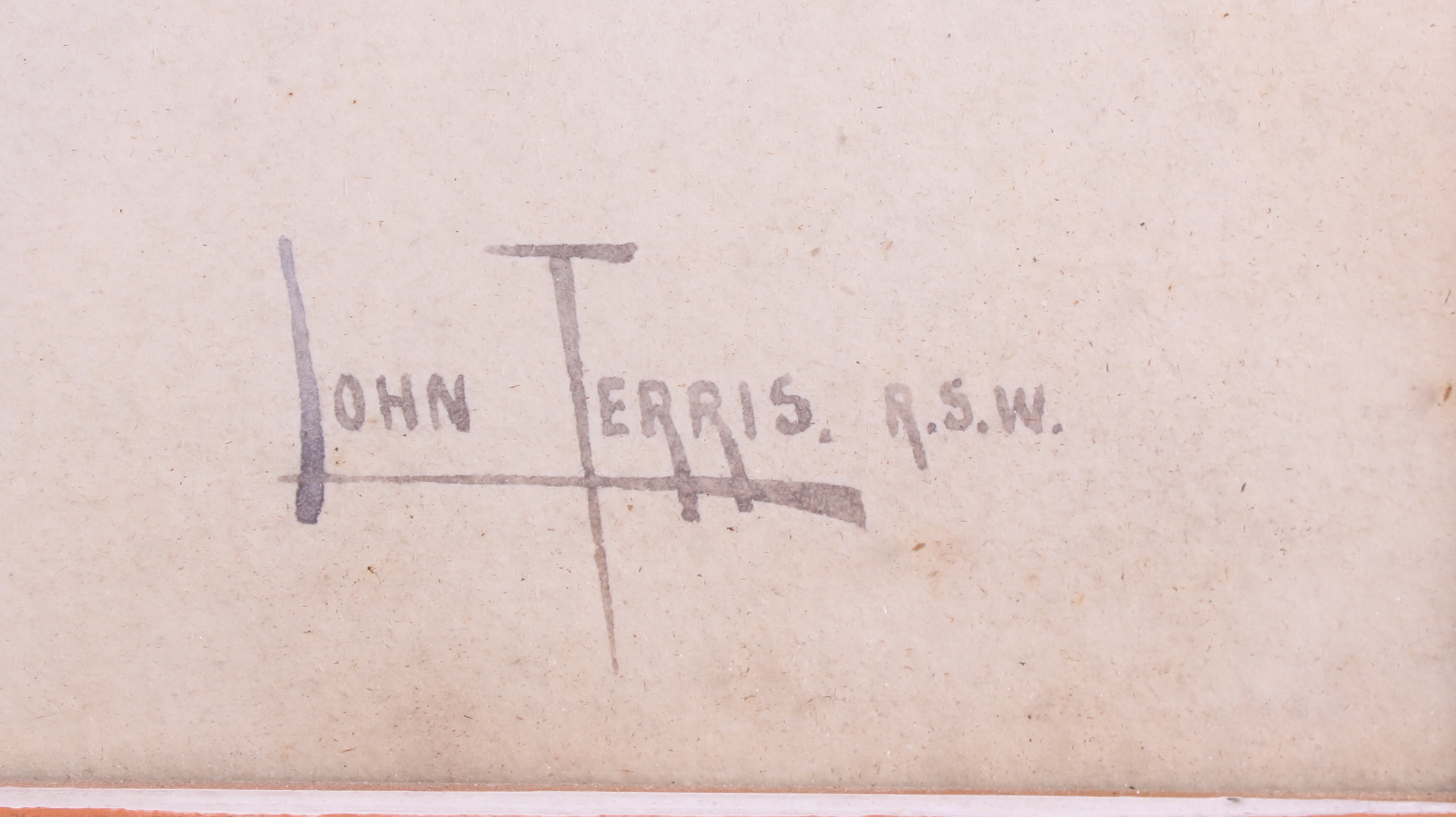 John Terris RSW: watercolour, view of The Grassmarket Old Edinburgh, label verso, 29" x 19", in deep - Bild 2 aus 2