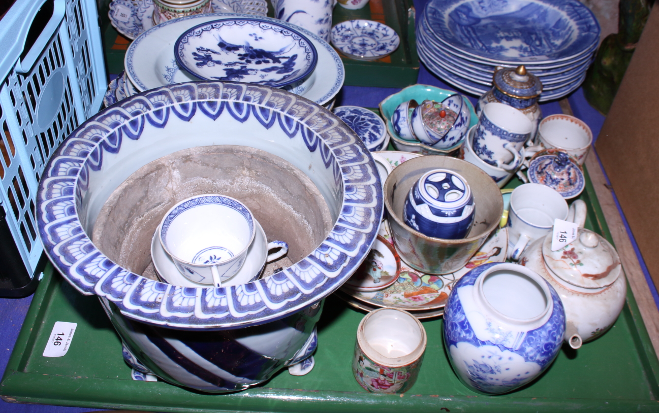 An assortment of Oriental porcelain bowls, dishes, cups, etc