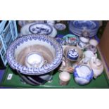An assortment of Oriental porcelain bowls, dishes, cups, etc