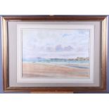 A mid 20th century watercolour, extensive estuary scene, 22" x 14", in gilt frame and a similar