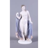 A Rosenthal china figure of a nude woman holding a towel, 16" high
