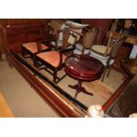 A cherrywood bateau lit, 62" wide