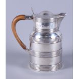A George III silver lidded ale jug, possibly Thomas Harper I, London 1799, with ribbed body, 'C'