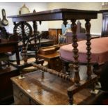 A Victorian rectangular centre table decorated parquetry banding and central lozenge, 36" x 18"