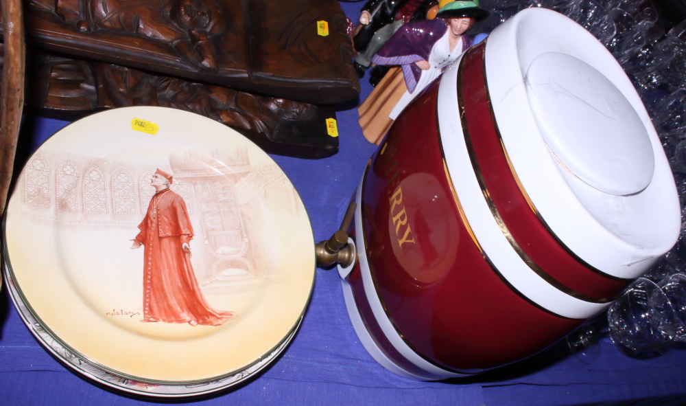 Two Royal Doulton Series Ware plates "Worsely" and "Falstaff", a Royal Doulton "Shakespeare", two