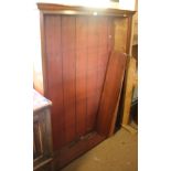 A mahogany open bookcase, fitted adjustable shelves and a dark oak side shelf, 23" wide