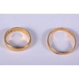 Two 22ct gold wedding bands, 5.6g