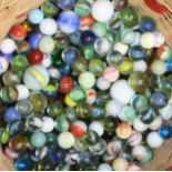 An assortment of glass marbles