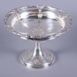 A George V hallmarked silver tazza, on stand, Henry Wiffull, Sheffield 1906, the rim cast with