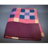 A mid 20th century patchwork coverlet, 66" x 74"