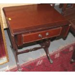 A Georgian design mahogany sofa table, on lyre end supports, and a similar coffee table, 19" wide