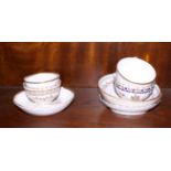 A Worcester "Queens" pattern cup, a Spode 557 cup, two similar saucers and various other tea bowls
