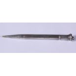 A George V silver propelling pencil, Johnson, Matthey & Co, London 1932, with engine turned