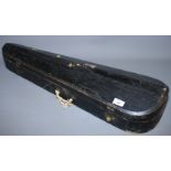 A 19th century violin and bow, in fitted case