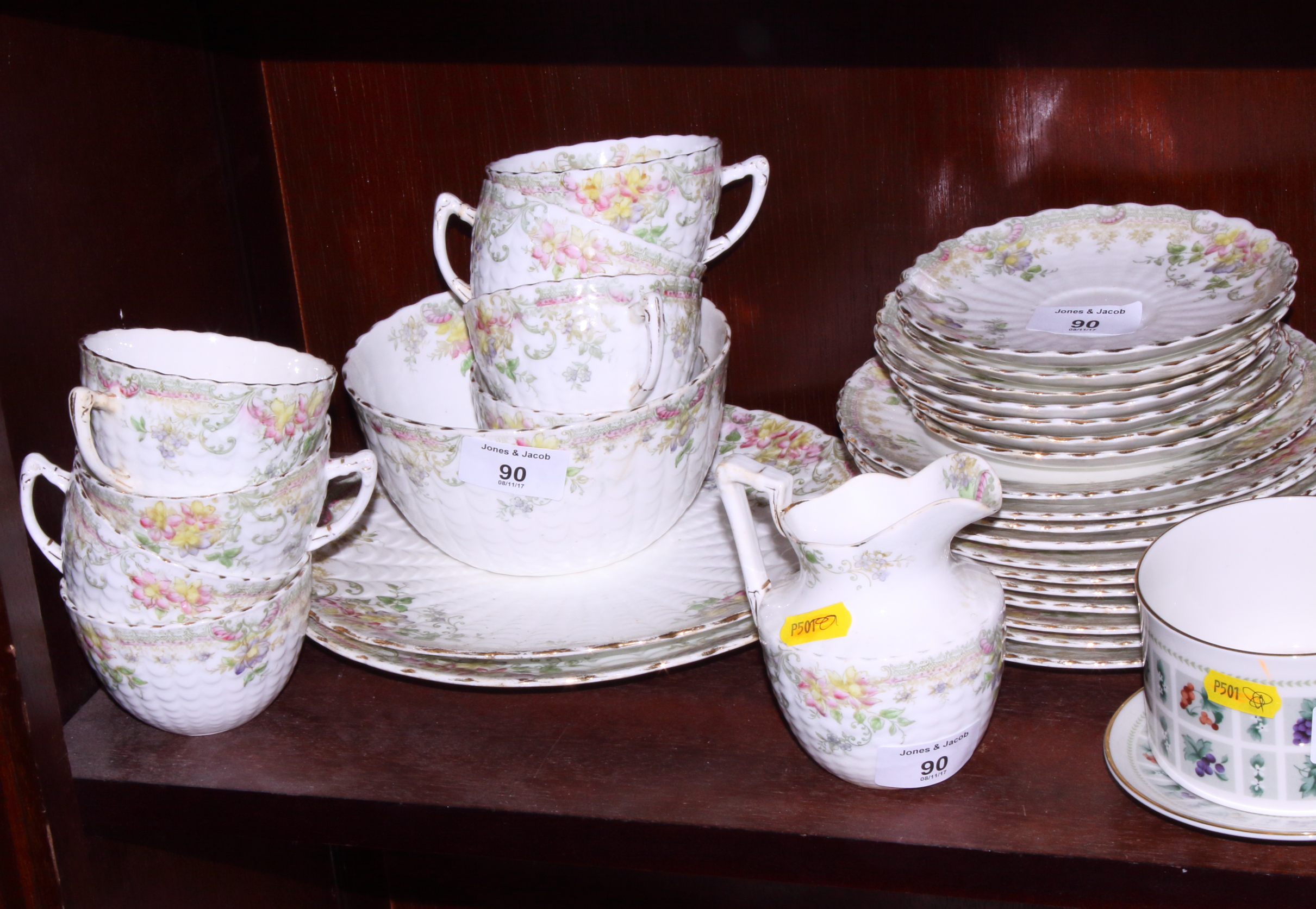 A late 19th century floral decorated part teaset and a Tams Ware "Dorothy" part dinner service - Image 2 of 2