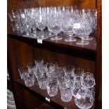 A set of seven Stuart crystal glass tumblers and other assorted part sets of glasses