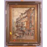 M B, 1892: oil on canvas, "Staples Inn Holborn", 9 1/2" x 13 1/2", in gilt frame