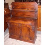 A 19th century mahogany chiffonier with ledge back, the base fitted two drawers and cupboard