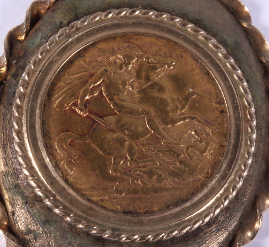 A gold half sovereign dated 1914, in 9ct gold pendant mount, 8.2g gross - Image 2 of 3