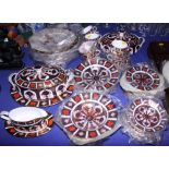 A Royal Crown Derby Imari pattern 1128 bone china combination service comprising twelve soup plates,