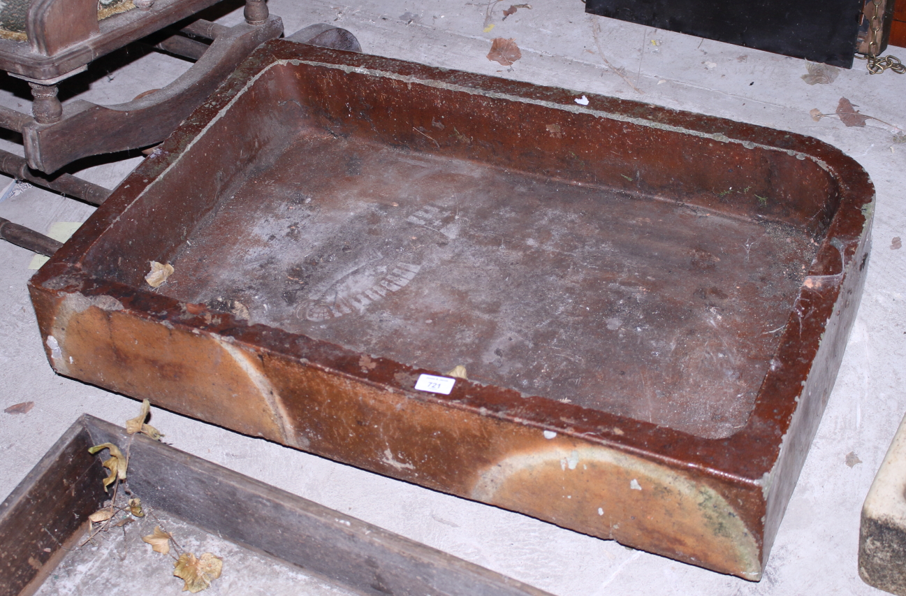 A butler's salt glazed stoneware sink