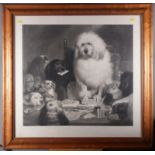 After Landseer: a 19th century steel engraving "Lord High Chancellor of England", in maple frame,