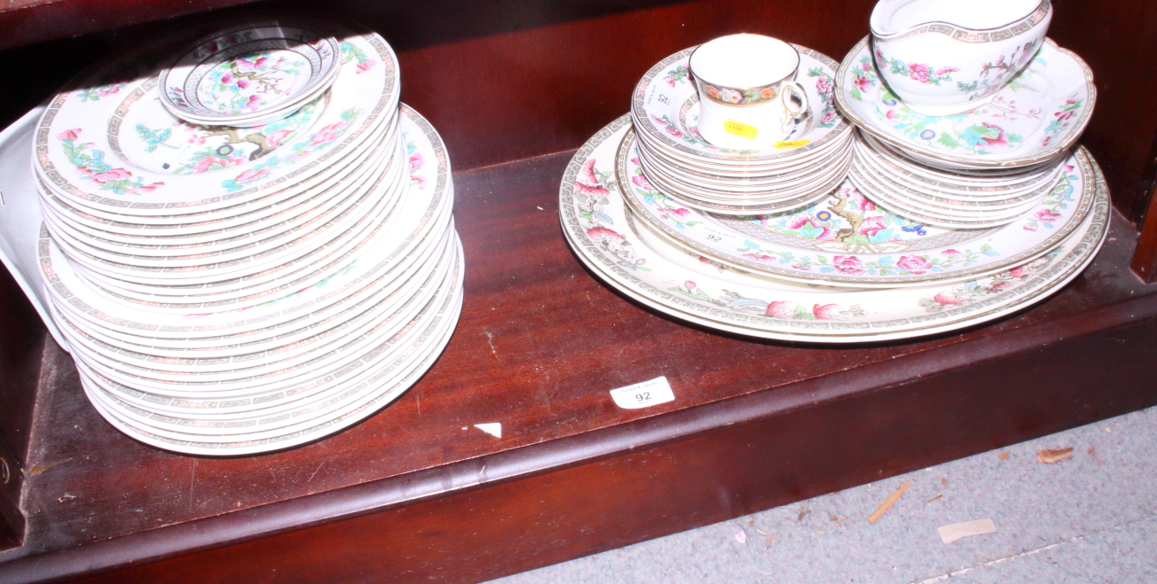 A matched "Indian Tree" pattern part dinner service and a Wood's Ware green "Beryl" part combination