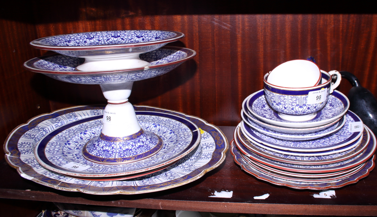 A Royal Worcester "Blue Lily" pattern part service