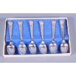 A set of six Elkington & Co silver plated Coronation spoons, in original fitted box