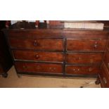 A 19th century mahogany double chest, fitted six drawers, 64" wide