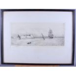 William Wylie: a pair of signed etchings, "Sicily" and "Bay of Naples", in ebonised strip frames