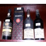 Four bottles of port, 1967 Royal Oporto, 1972 Taylors Quinta de Vargellas, 1986 Taylors 10 Year