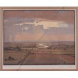 Edward Luxton Knight: a signed woodcut print, “The Vale of Trent", 12/45, 9 1/2" x 11 3/4", in strip