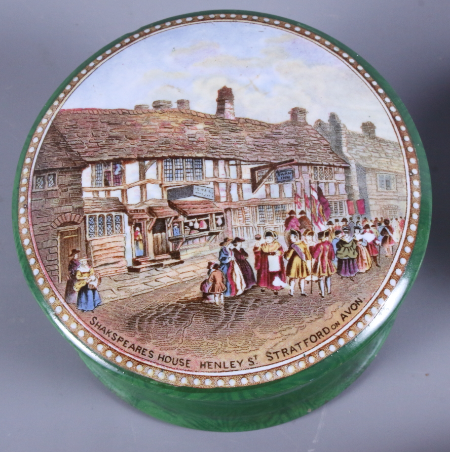 Five 19th century Prattware pot lids including Shakespeare's House, Stratford upon Avon, Little - Image 6 of 9