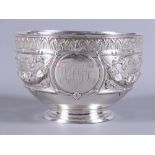 A mid Victorian hallmarked silver bowl, Martin, Hall & Co (Richard Martin & Ebenezer Hall),