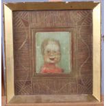 A gesso framed miniature portrait, in gilt frame