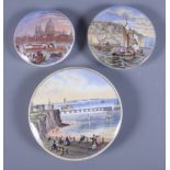 A group of three Prattware pot lids, Pegwell Bay, The New Jetty and Pier Margate and St Paul's