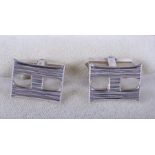 A pair of Gerald Benney silver cufflinks with textured finish, London 1978, in original fitted box