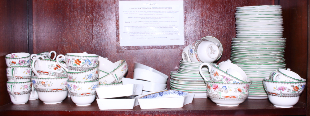 A Copeland Spode "Chinese Rose" part combination dinner and tea service, together with a Booths "