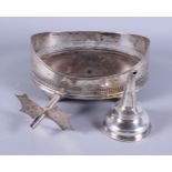 A Georgian silver cruet stand with pierced and engraved decoration (a/f) and a Georgian silver