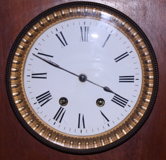 A late 19th century American Ansonia of New York mahogany cased mantel clock with twin winding holes - Bild 3 aus 3