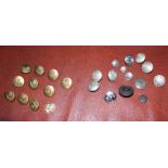 A collection of National Fire Service buttons together with a collection of Royal Air Force buttons