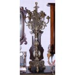 A 19th century gilt brass table top twelve-branch candelabra, with one single branch from the top,
