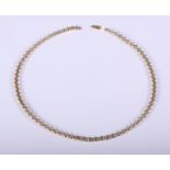 A 9ct gold round link necklace, 33.8g