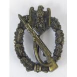 A fine reproduction WW2 Nazi German Infantry Assault badge; no markings verso; 6cm long.